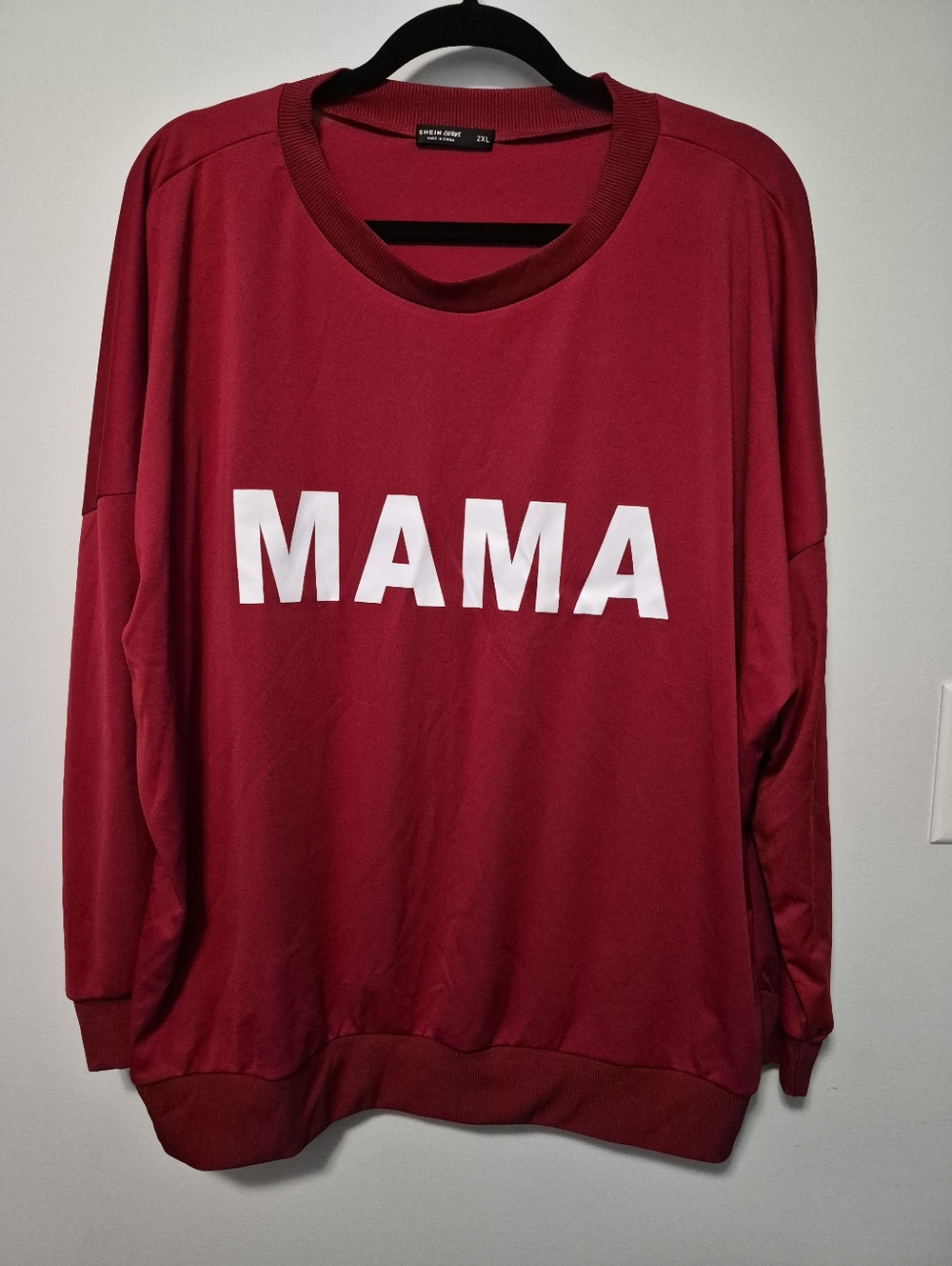 🩷5/$25🩷 Red MAMA Crew Sweater, Plus Size 2X